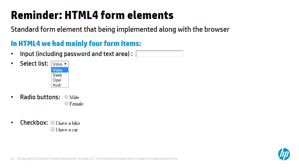 פקדים של HTML 4