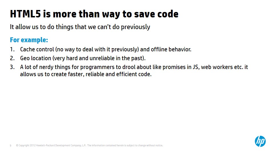 HTML 5 הוא יותר מדרך טובה לחסוך קוד
