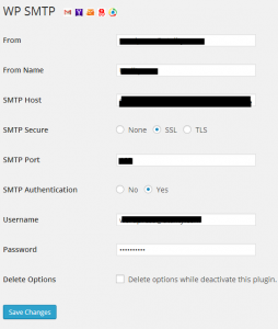 ממשק הניהול של התוסף הנוח להגדרה של SMTP