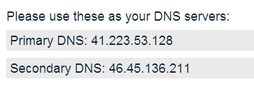 הגדרות DNS של unotelly