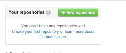 כפתור ירוק של הוספת new repository