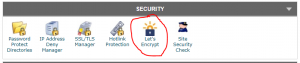 שירות lets encrypt במשק הניהול cpanel