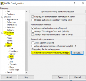 putty ppk config