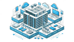 DALL·E 2024-01-20 11.16.08 - A detailed illustration of a modern web architecture. The architecture includes a user interface layer with web browsers and mobile devices, a middle
