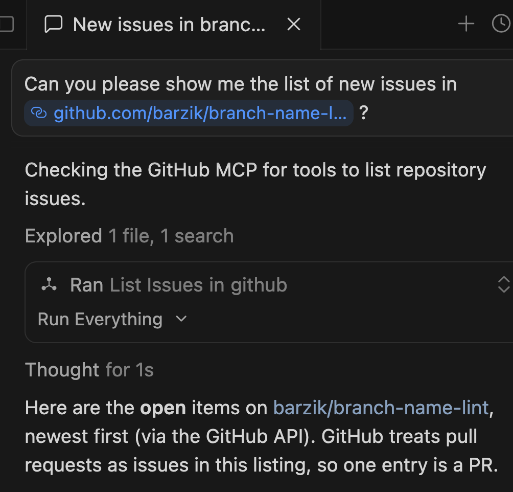 checking the MCP tools